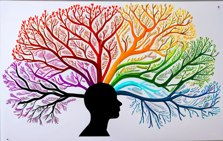 **A vibrant mind map illustrating the brainstorming process, with colorful branches extending from a central idea.** (Captures the essence of visual ideation and interconnectedness.)