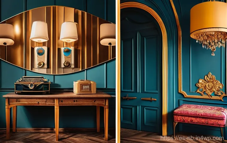 맥시멀리즘의 빈티지 요소 활용하기 - Here are three detailed image prompts in English, designed to capture the essence of vintage maximal...