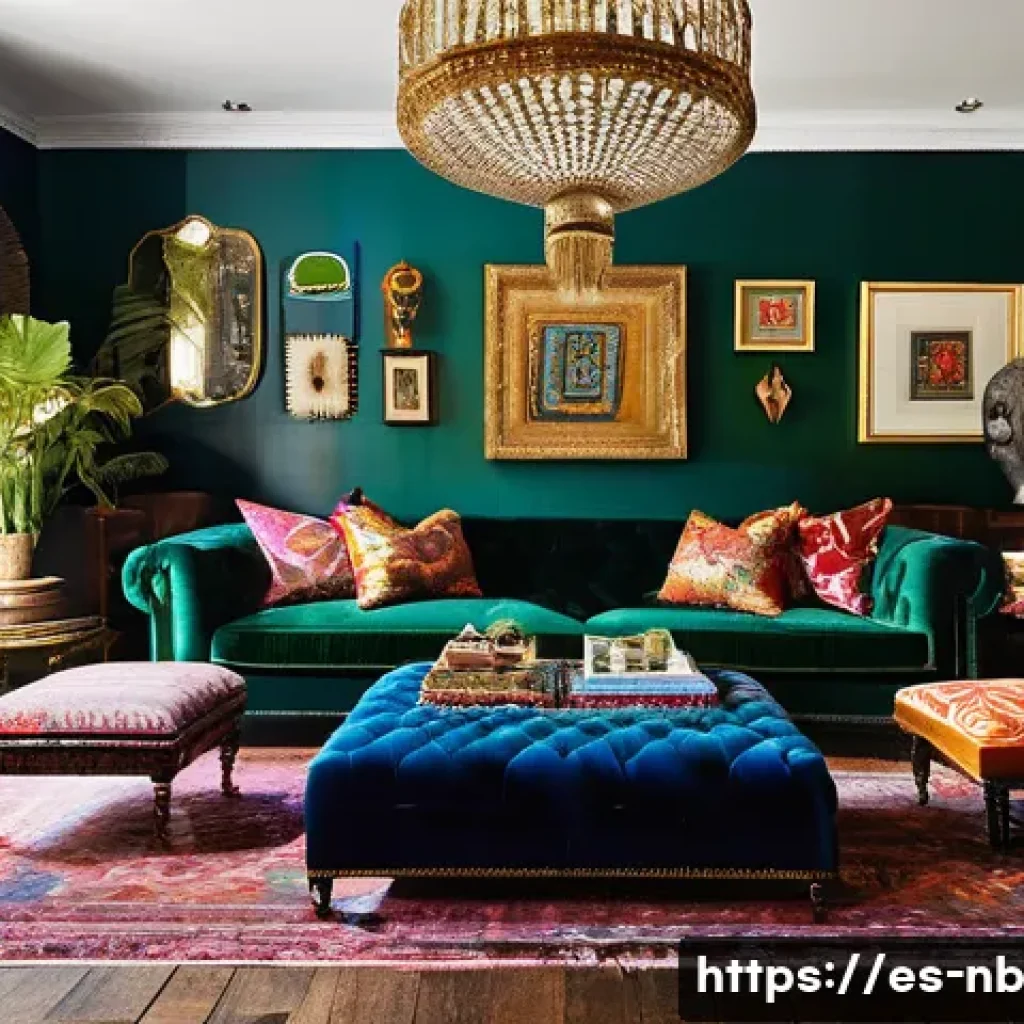 다양한 스타일 믹스를 통한 맥시멀리즘 - Maximalist Living Room with Curated Abundance**

"A luxurious and inviting maximalist living room, o...