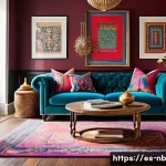 Home 22 맥시멀리즘 인테리어의 미래 전망 - **Vibrant Maximalist Living Room with a Gallery Wall.**
A cozy and artfully cluttered living roo...