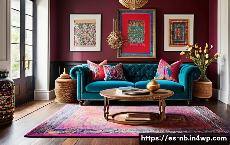 맥시멀리즘 인테리어의 미래 전망 - **Vibrant Maximalist Living Room with a Gallery Wall.**
    A cozy and artfully cluttered living roo...
